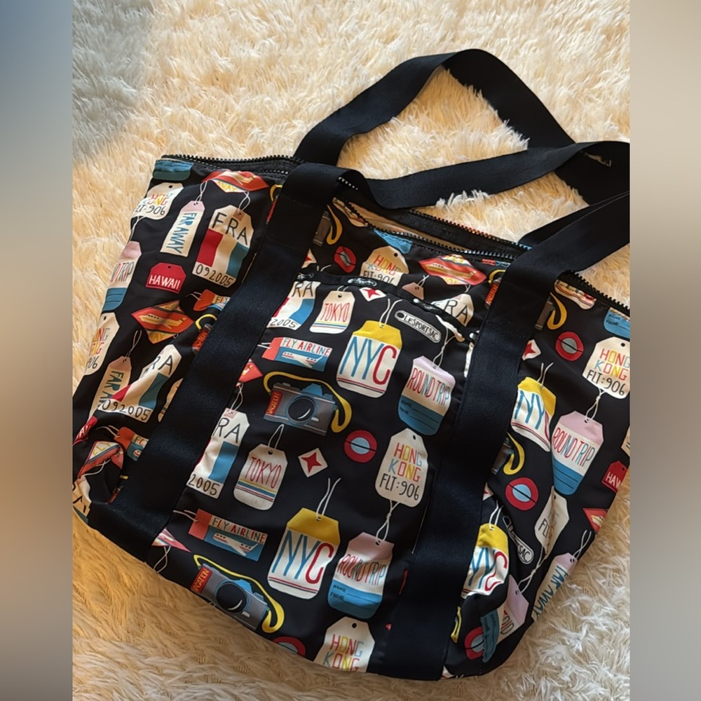 Lesportsac Black Travel Bag with Durable Fabric